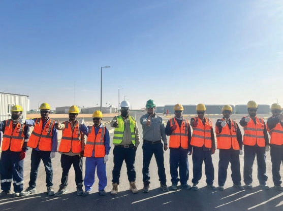 FGC site crew in full PPE at a toolbox talk